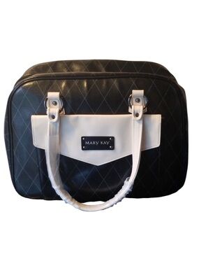 Mary Kay Business Black Cream Zippered Travel Makeup Tote